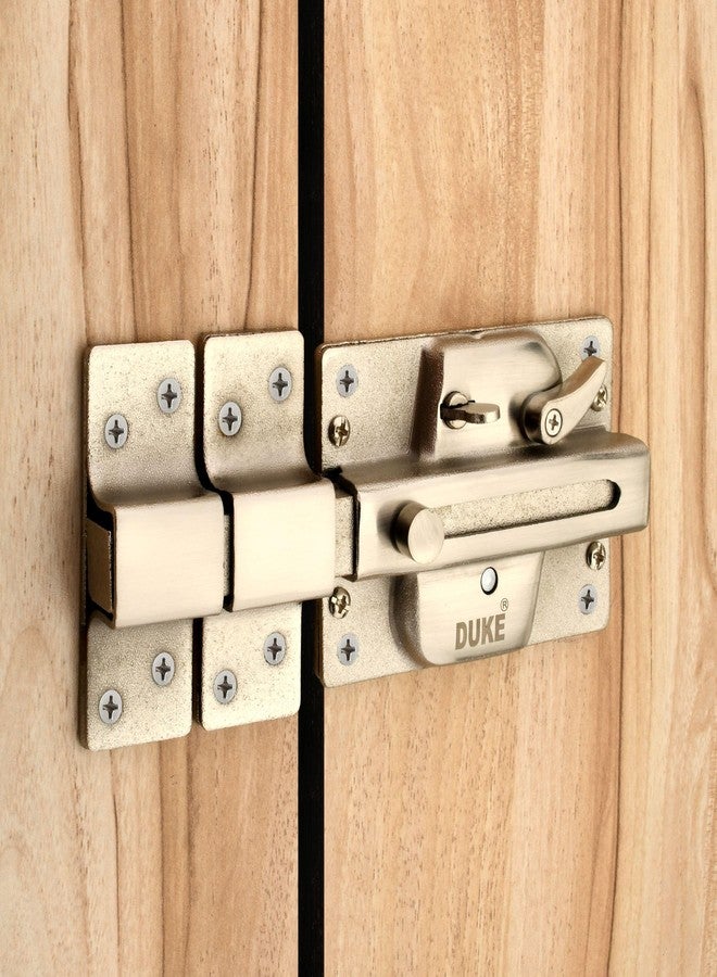 DUKE Premium Inter Lock 6 Turn Stainless Steel with Brass Ultra Keys & LED Keys | Suitable for Both Double Door & Single | Door Width 25mm - 45mm |Strong & Durable | GL-2055 SS - Image 1